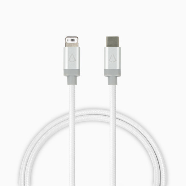 10 ft White USB-C to Lightning Premium Braided LBT Cable