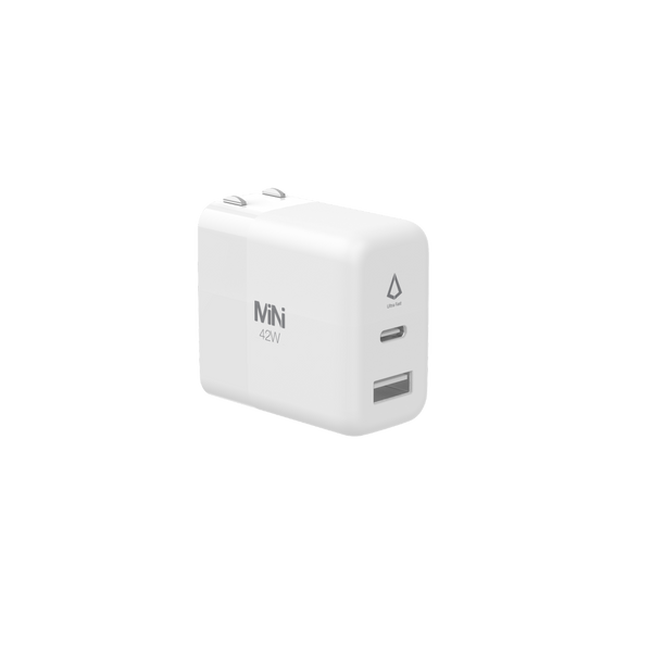 LBT Ultra Fast mini 42W Dual-port GaN PD Wall Charger (30W + 12W) - White